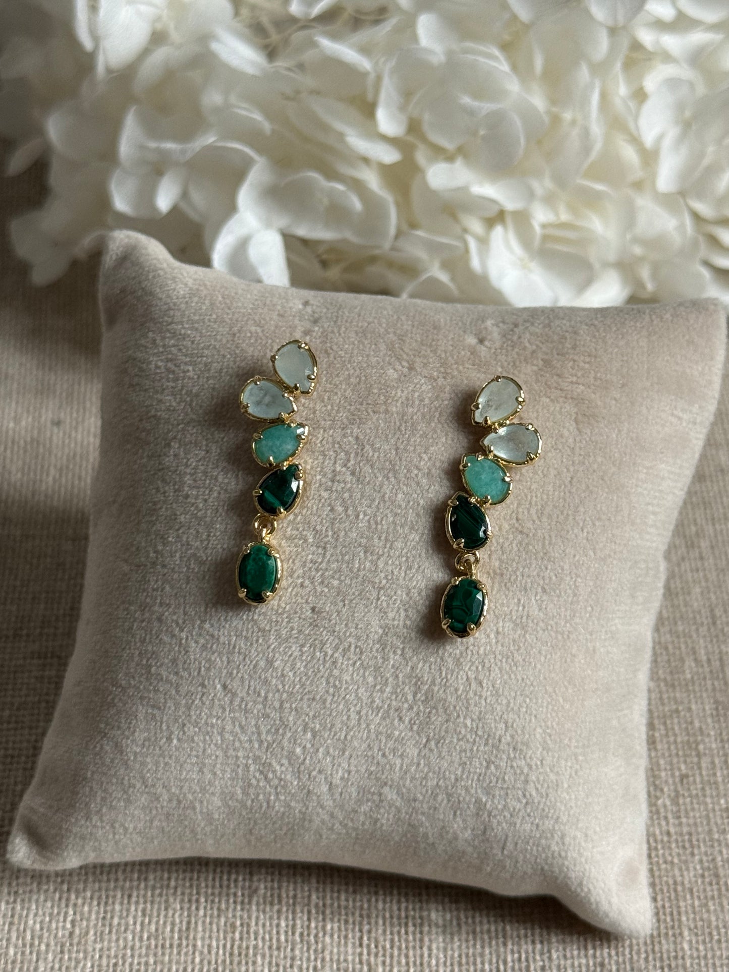 Boucles d'oreilles Alix vertes