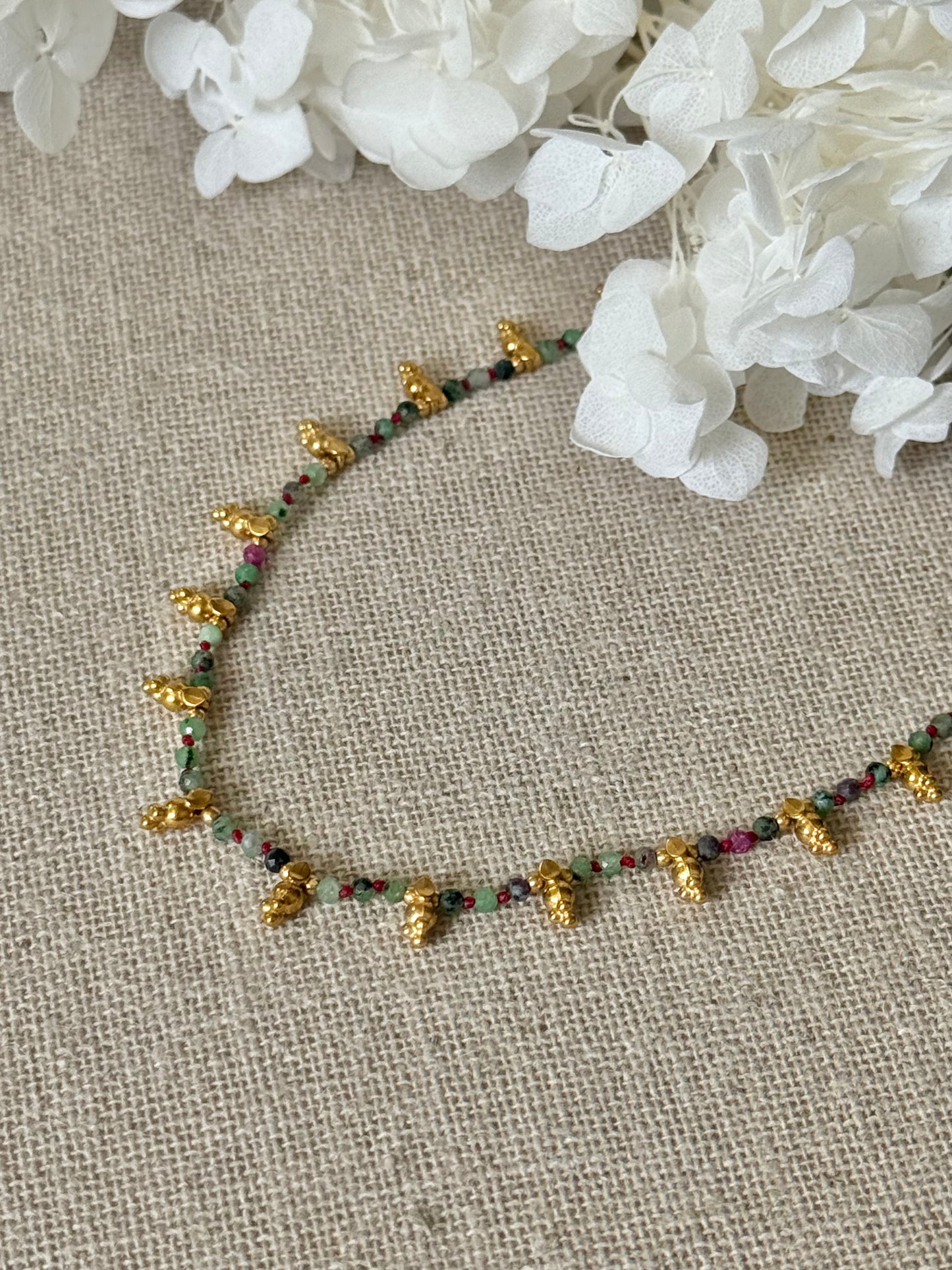 Collier Albane rubis zoïsites