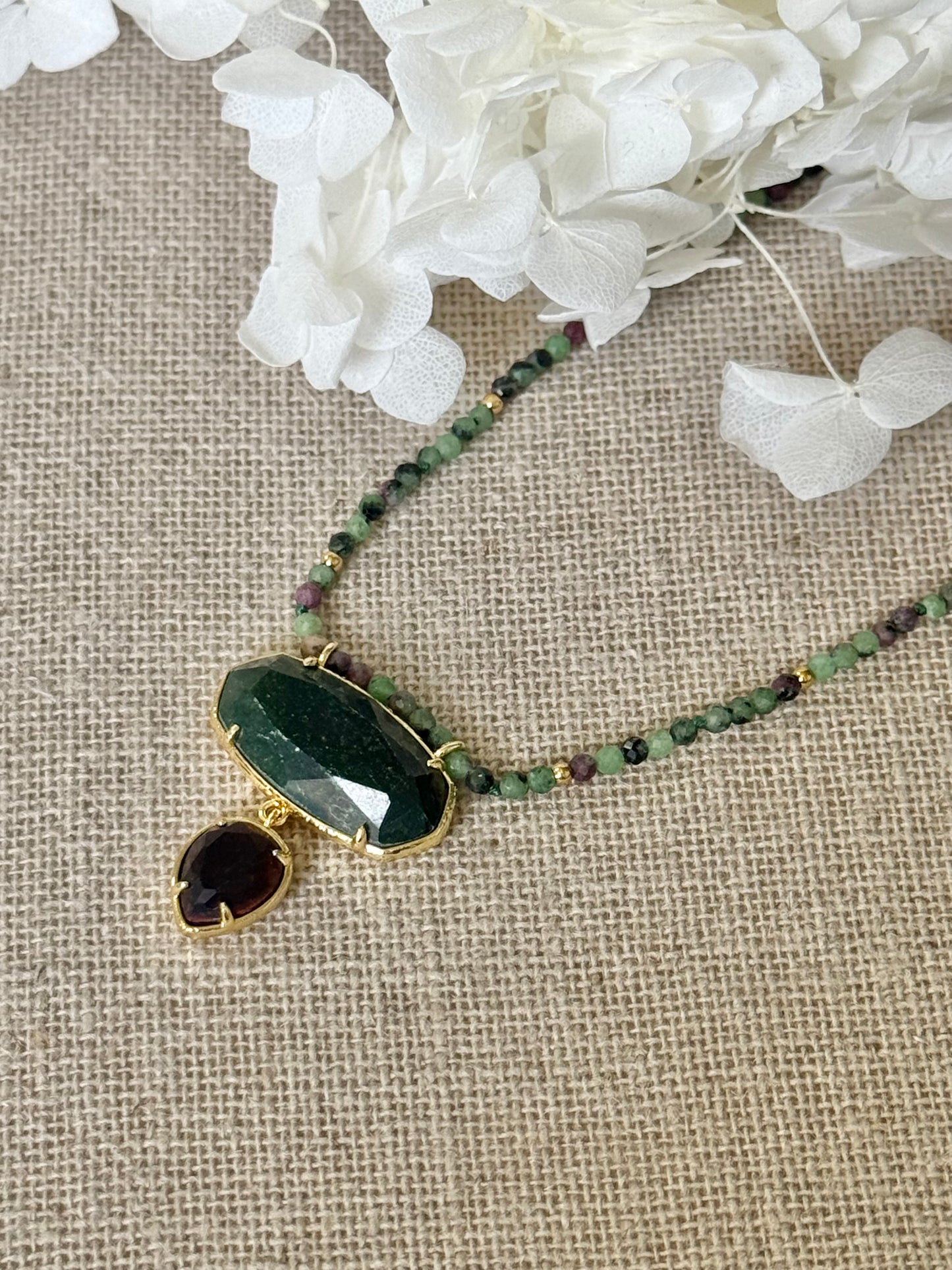 Collier Maddy rubis zoïsites
