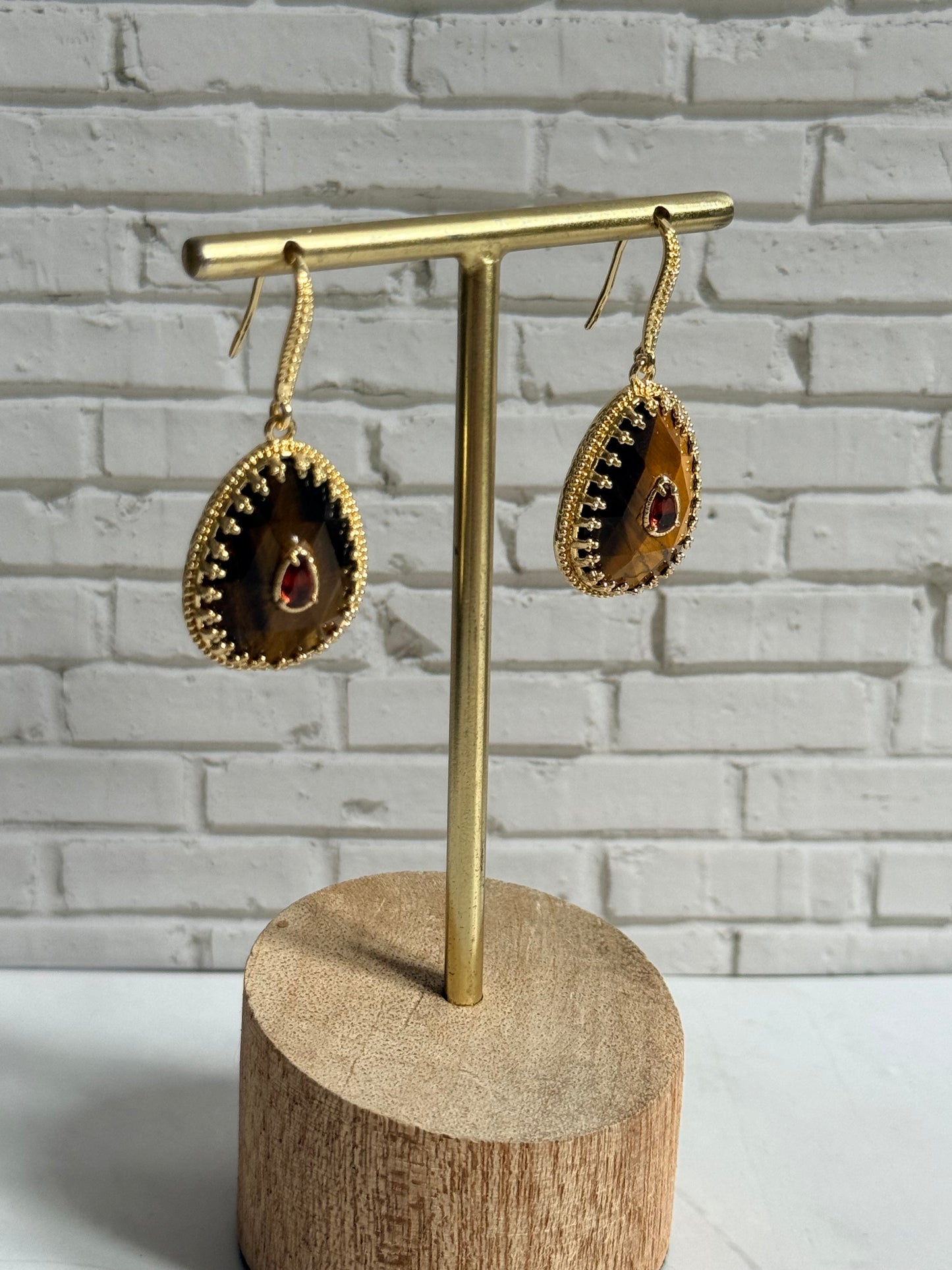 Boucles d'oreilles Joséphine oeil de tigre