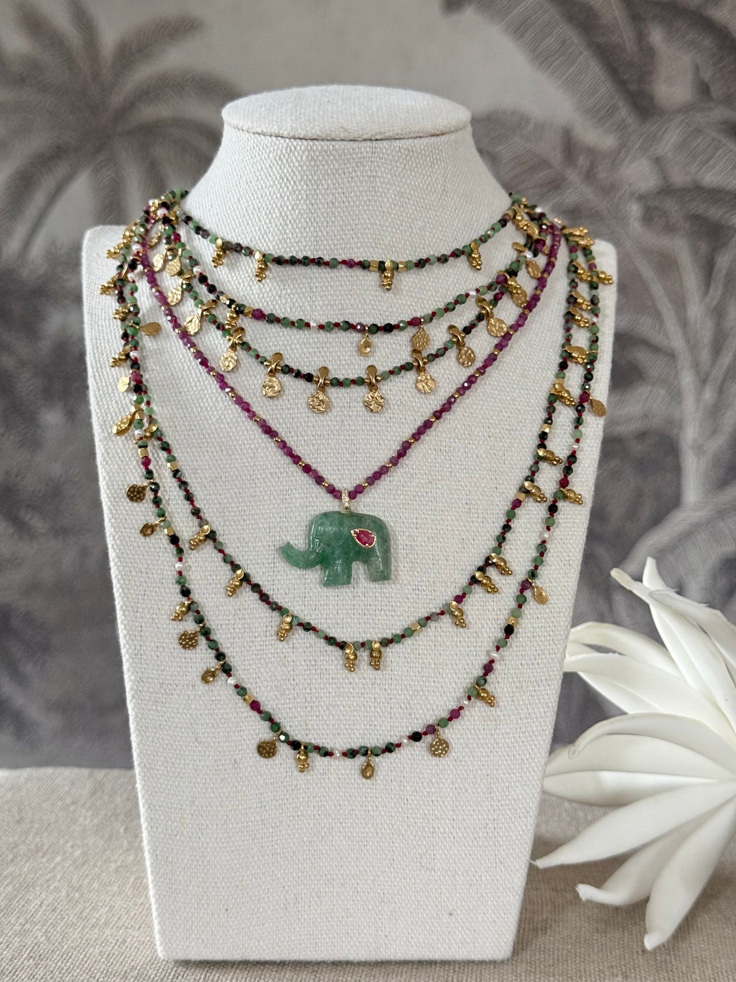 Collier Susie rubis zoîsites