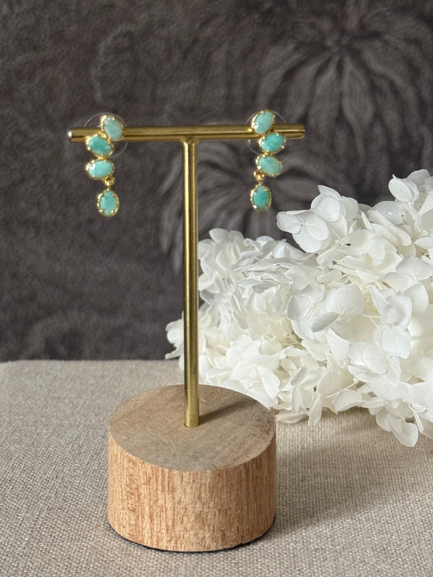 Boucles d'oreilles Monica amazonites