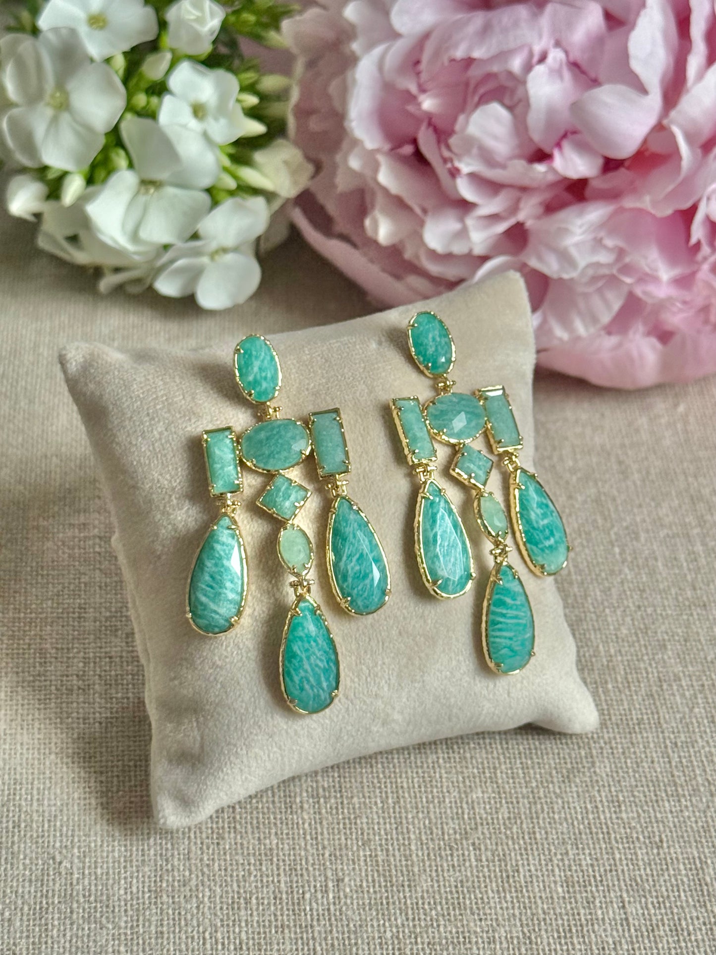 Boucles d’oreilles Suzon amazonites