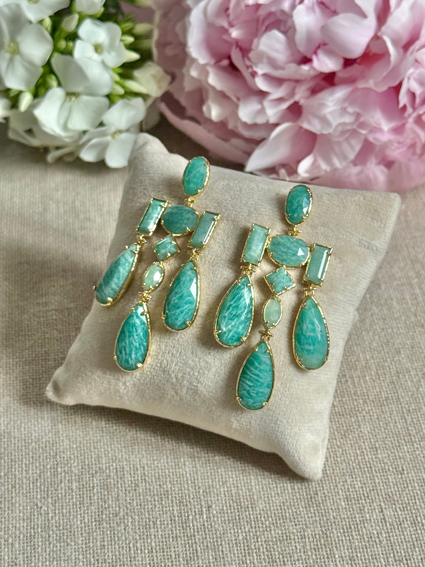 Boucles d’oreilles Suzon amazonites