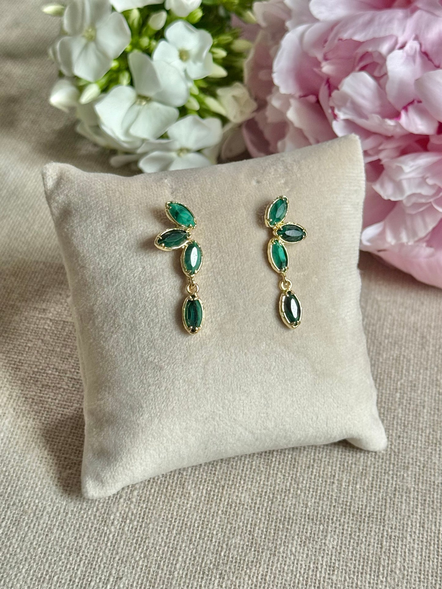 Boucles d’oreilles Oksana malachites