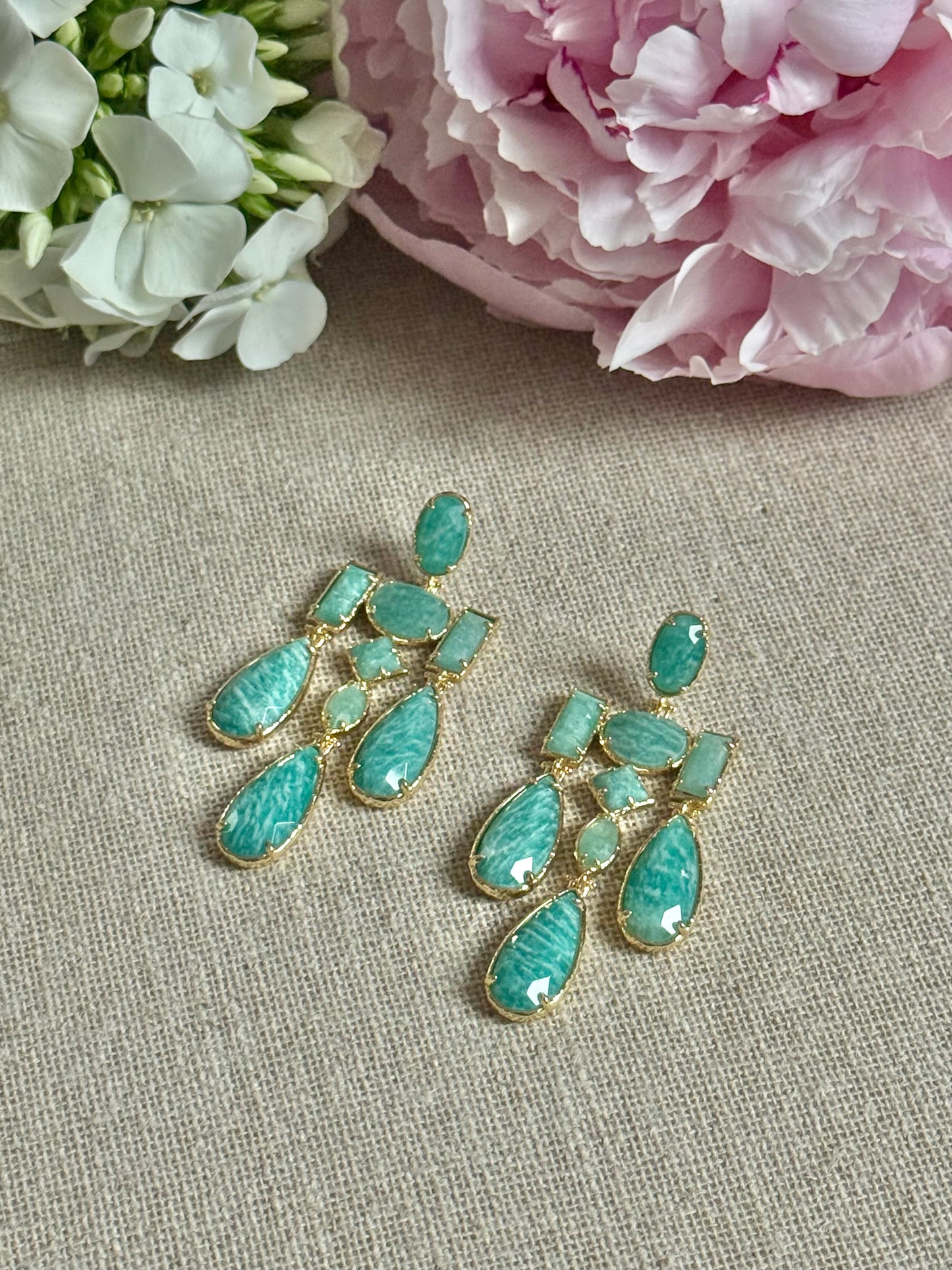Boucles d’oreilles Suzon amazonites