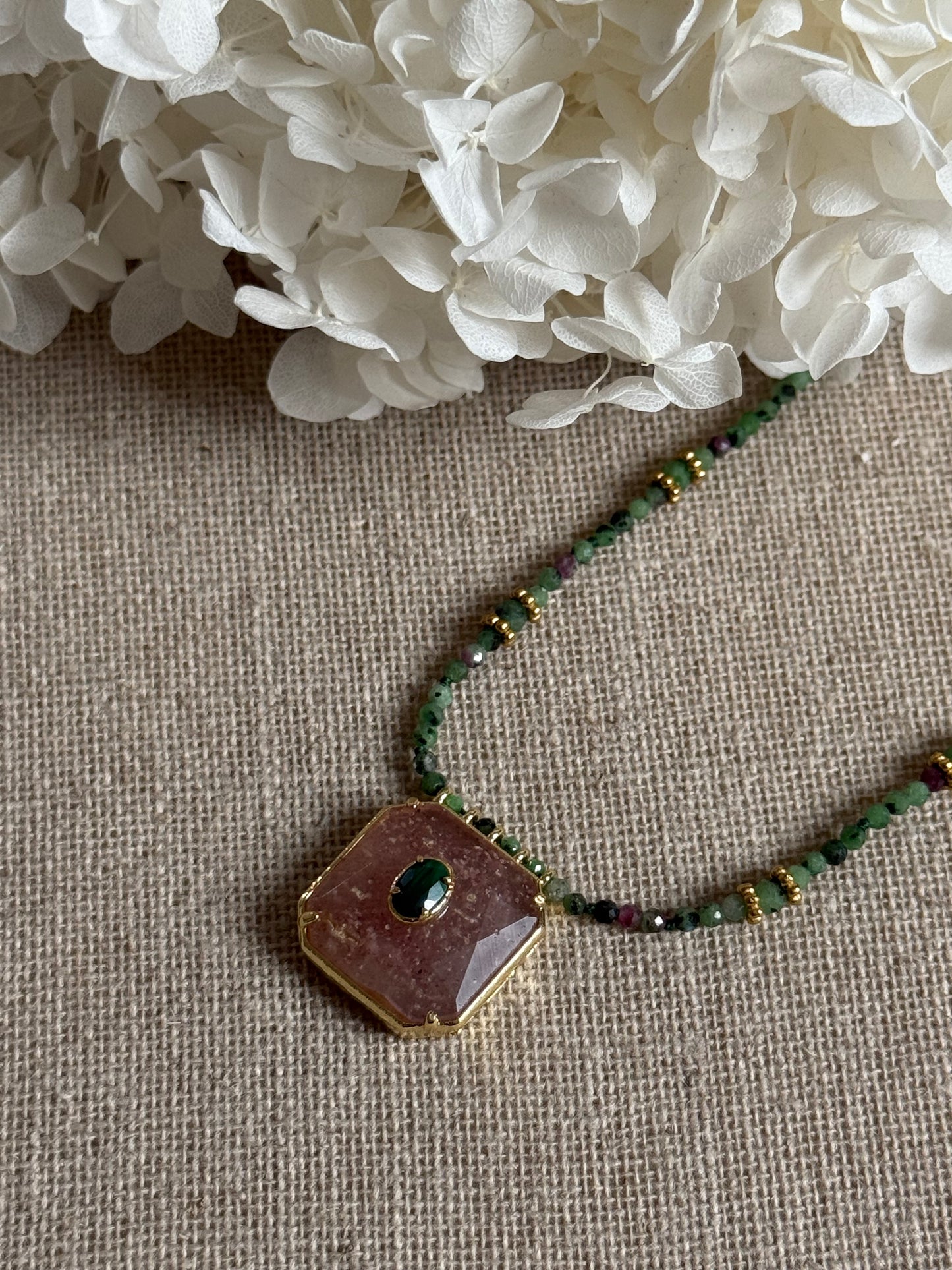 Collier Paloma quartz fraise