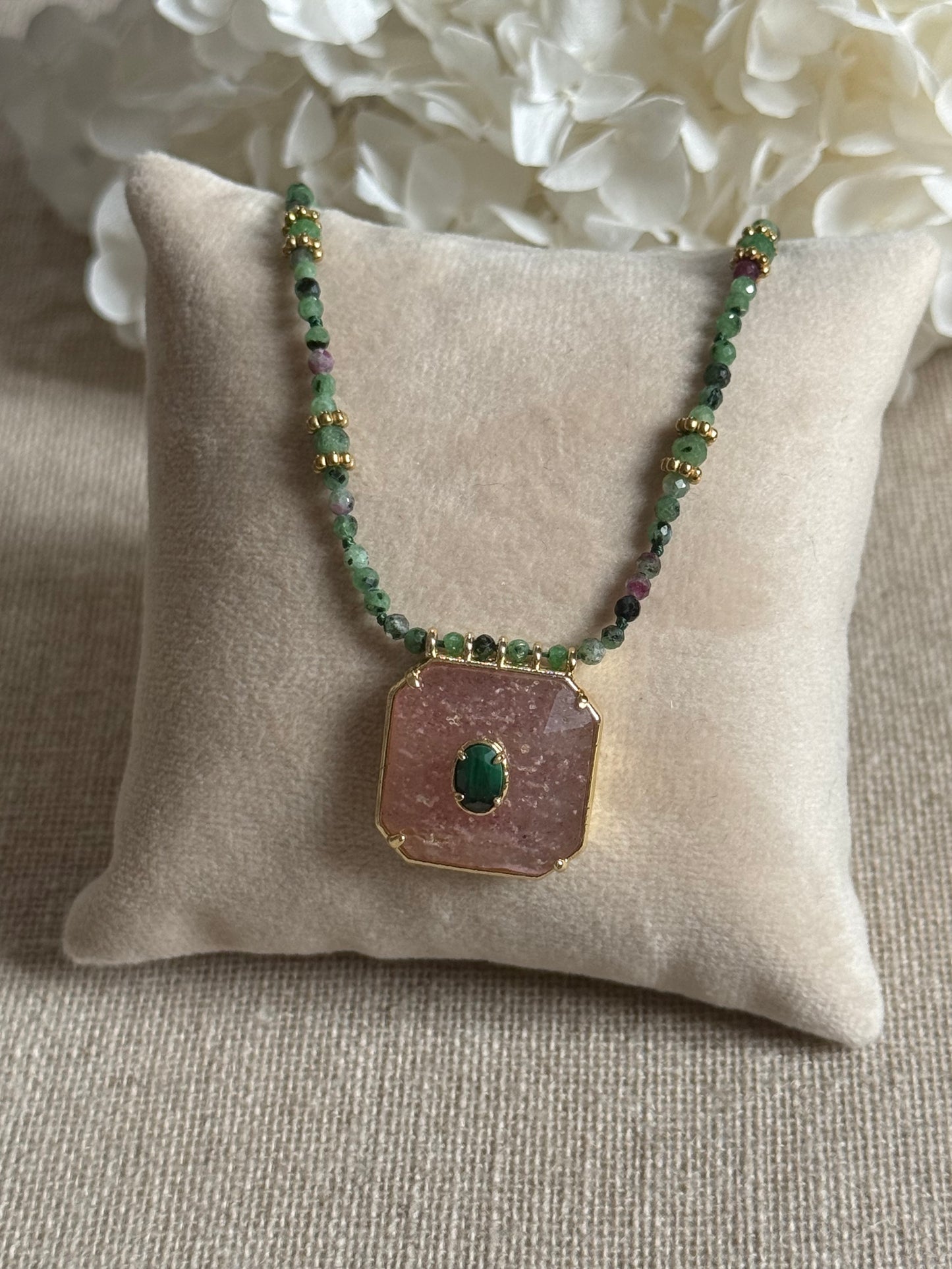 Collier Paloma quartz fraise
