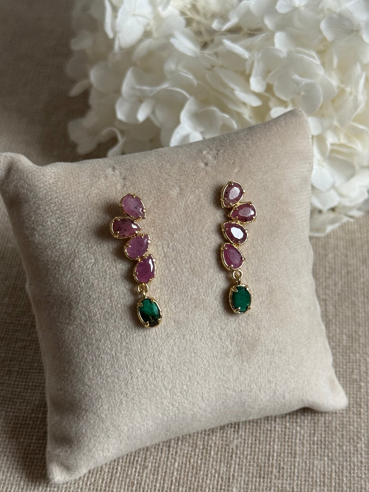 Boucles d'oreilles Alix roses