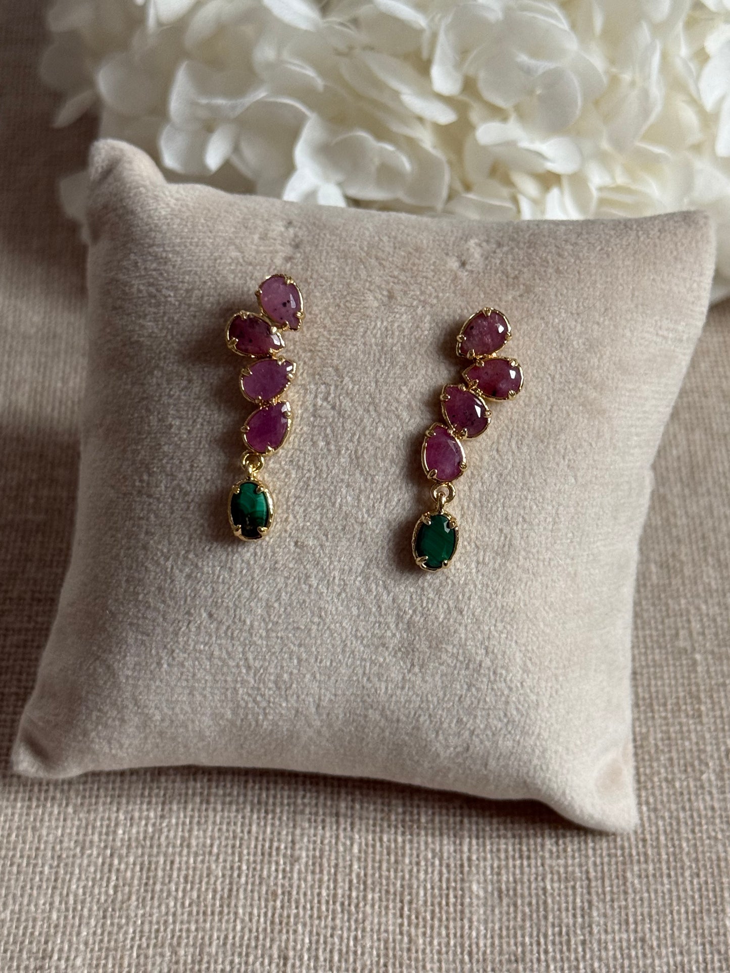 Boucles d'oreilles Alix roses