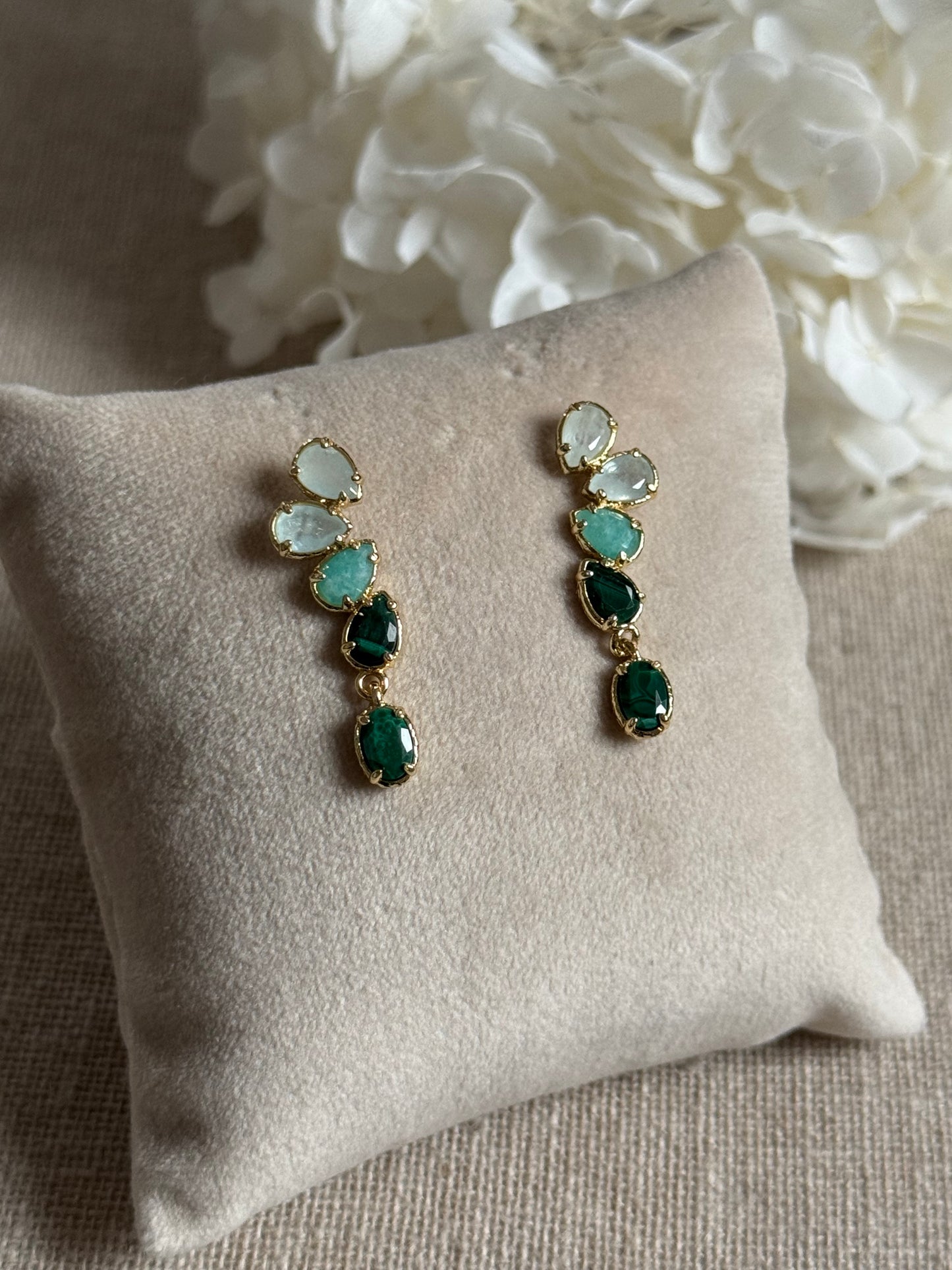 Boucles d'oreilles Alix vertes