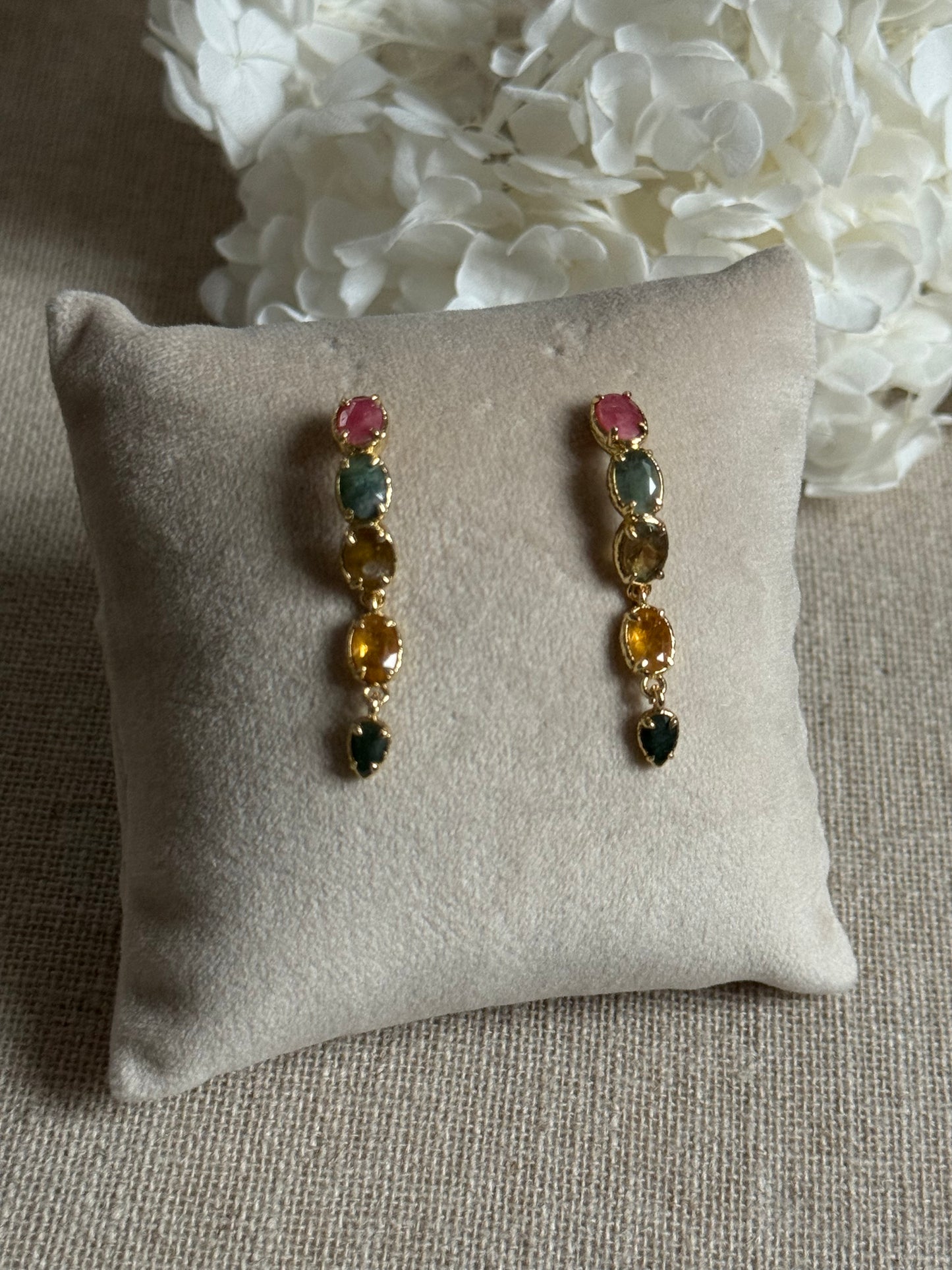 Boucles d'oreilles Aya tourmalines