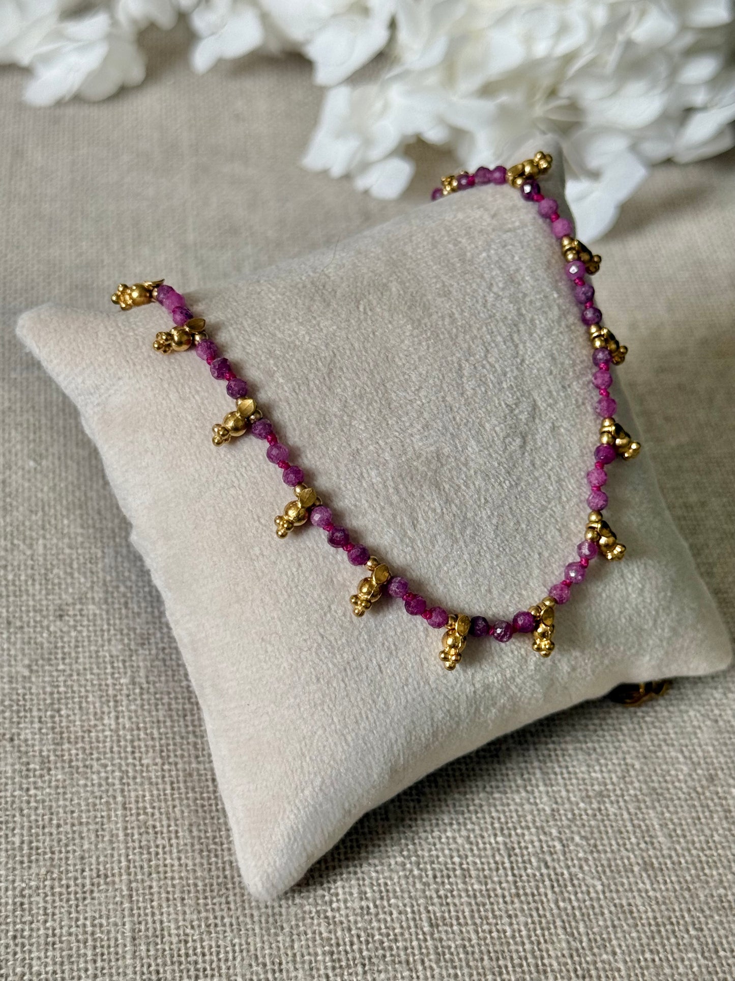 Collier Albane rubis bruts