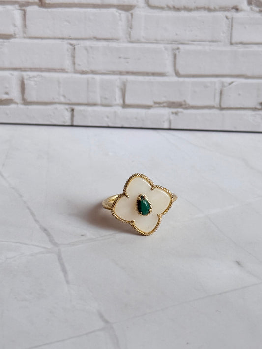 Bague Daphné quartz blanc