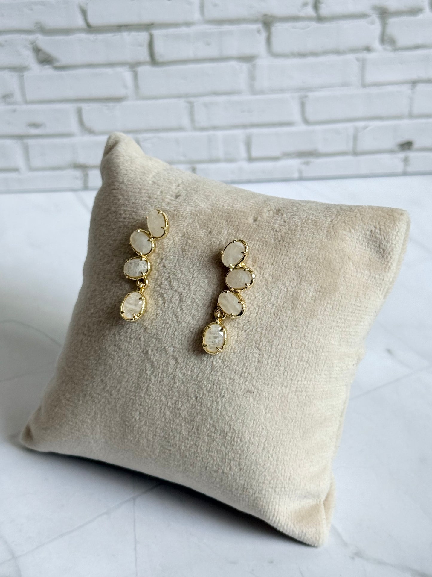 Boucles d'oreilles Monica pierres de lune