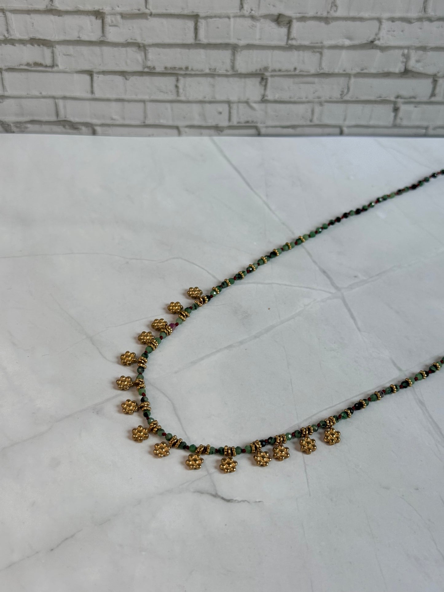 Collier Flora rubis zoïsites