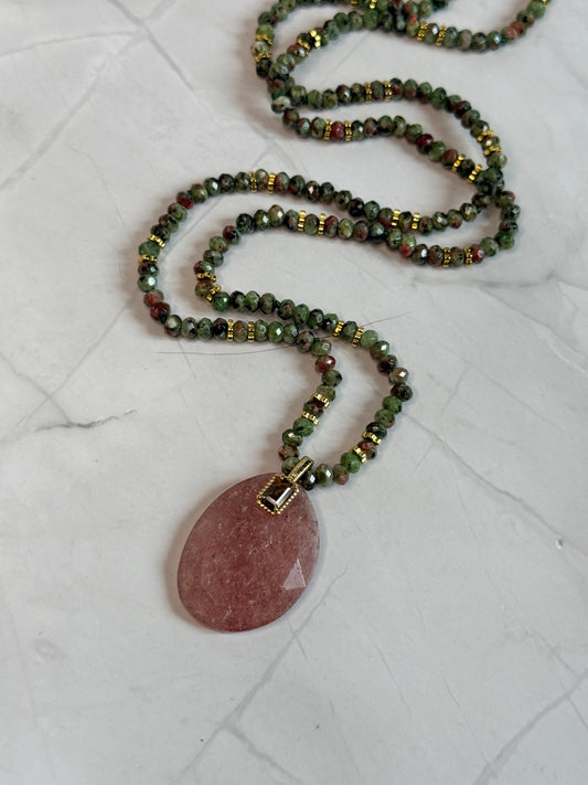 Sautoir Betty quartz fraise
