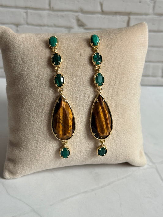 Boucles d'oreilles Sofia oeil de tigre