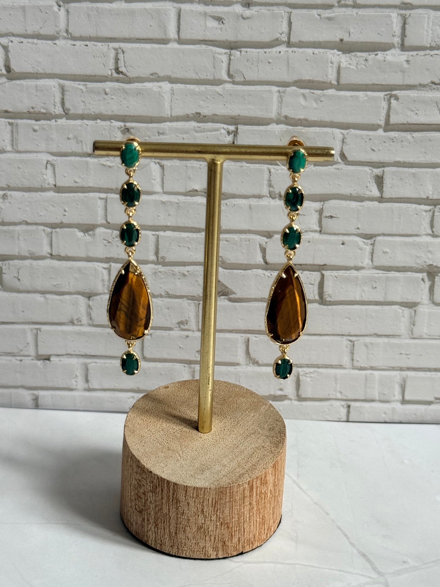 Boucles d'oreilles Sofia oeil de tigre