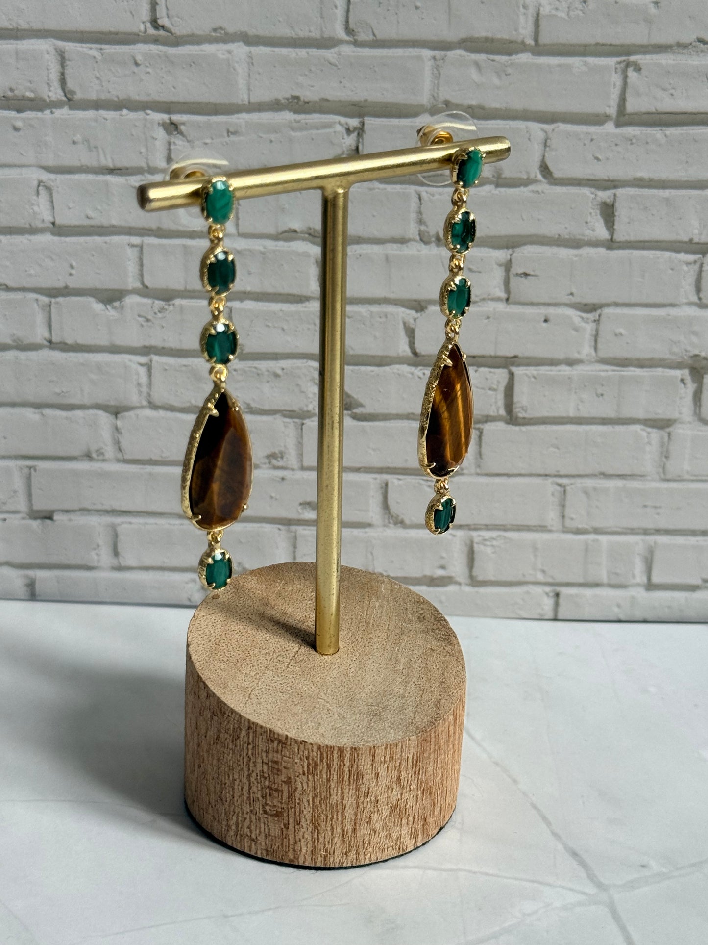 Boucles d'oreilles Sofia oeil de tigre