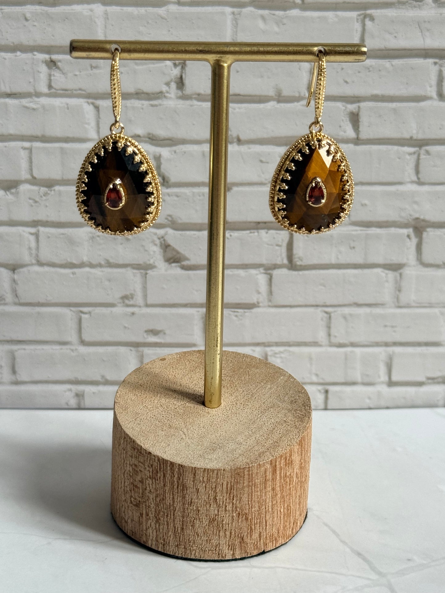 Boucles d'oreilles Joséphine oeil de tigre