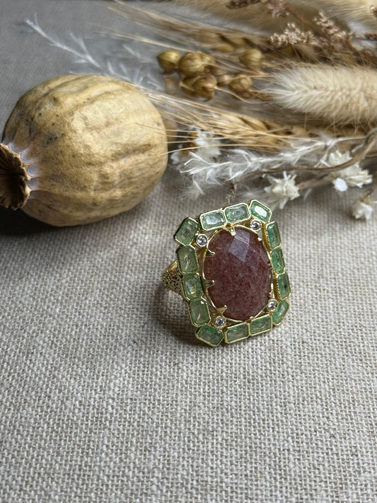 Bague Deborah quartz fraise