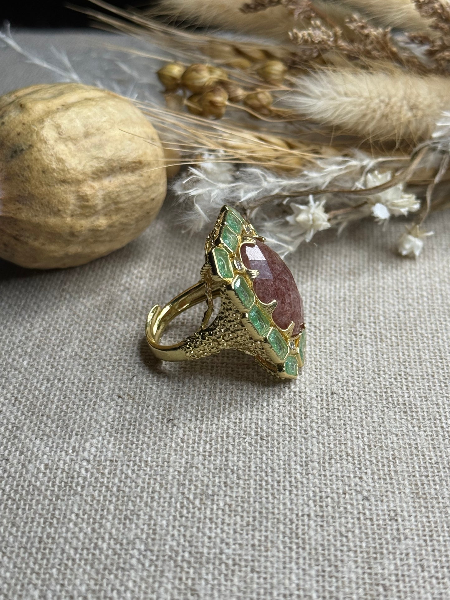 Bague Deborah quartz fraise