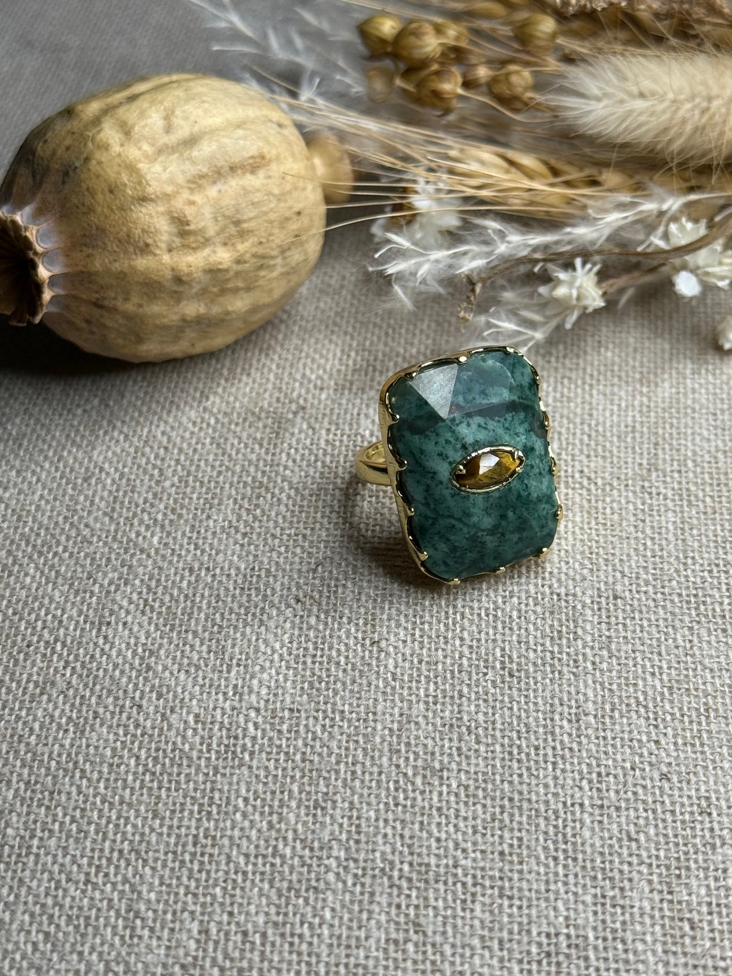 Bague Shiraz jade africain