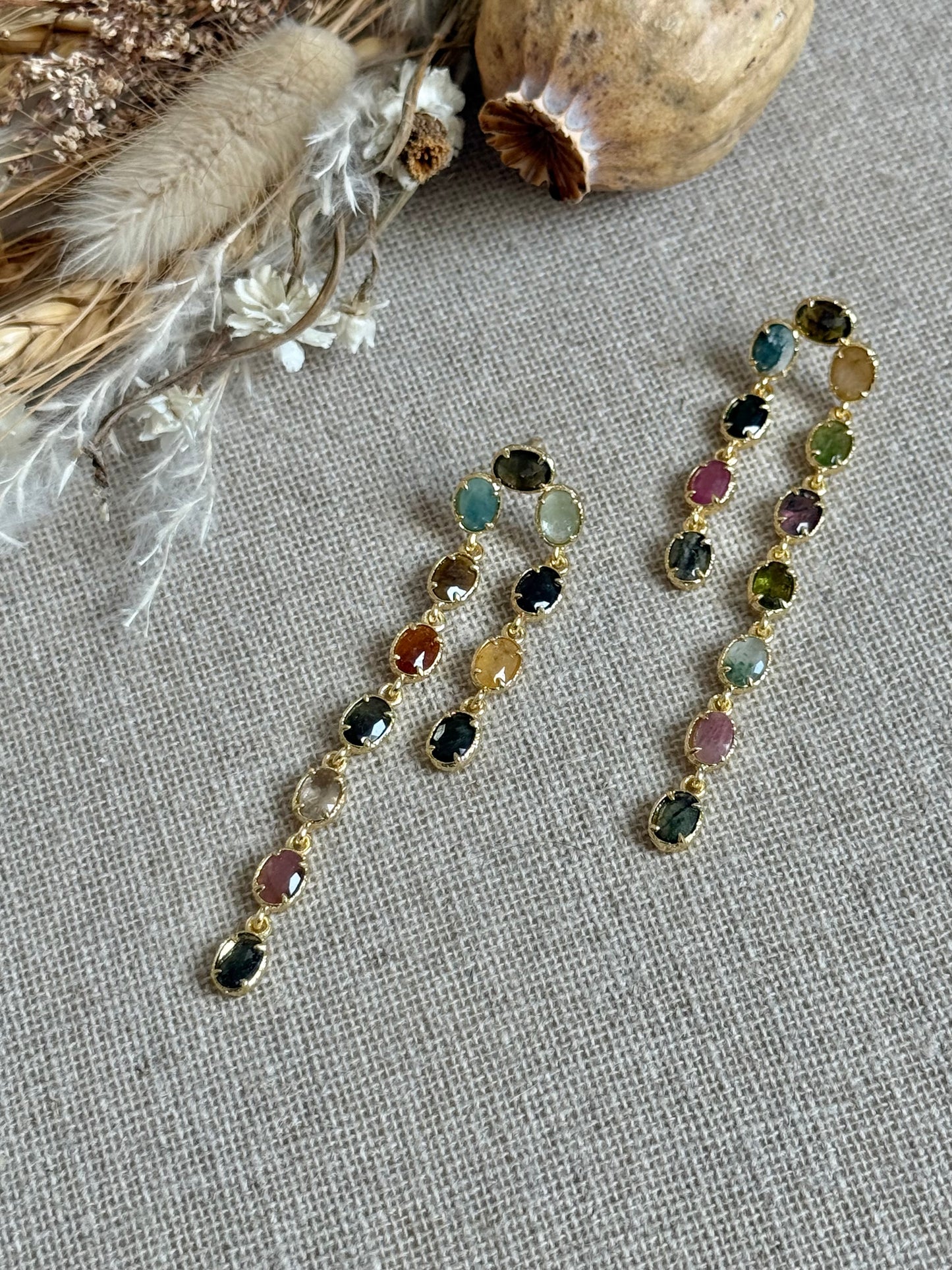 Boucles d'oreilles Judith tourmalines
