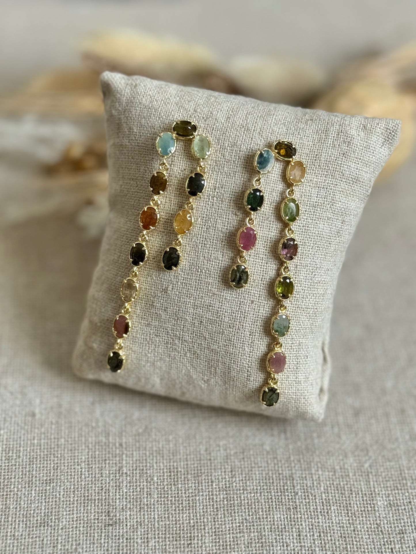 Boucles d'oreilles Judith tourmalines