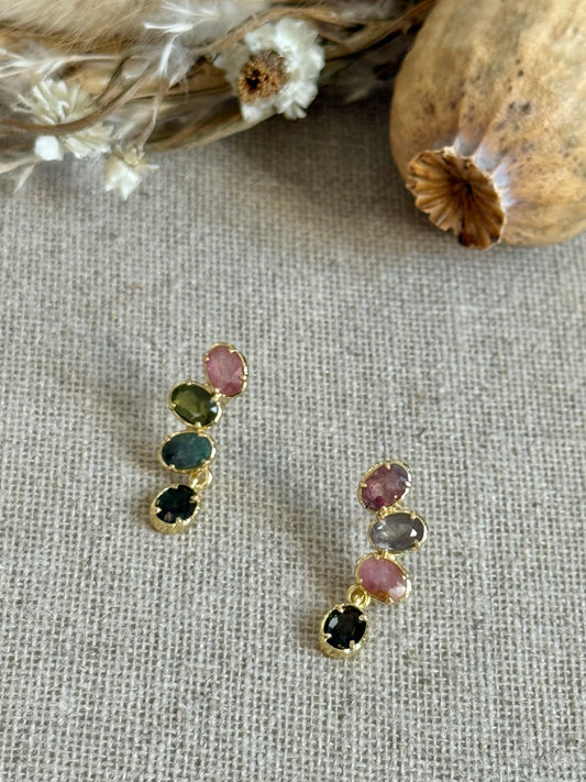 Boucles d'oreilles Monica tourmalines