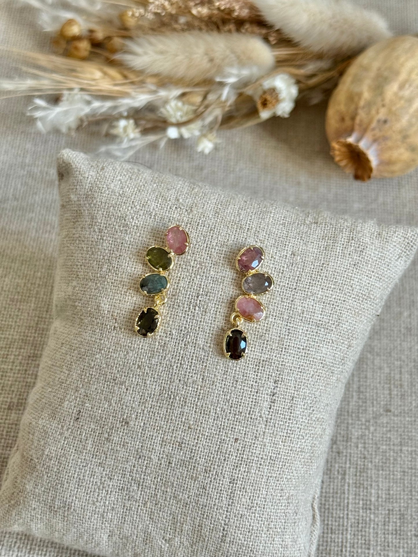 Boucles d'oreilles Monica tourmalines