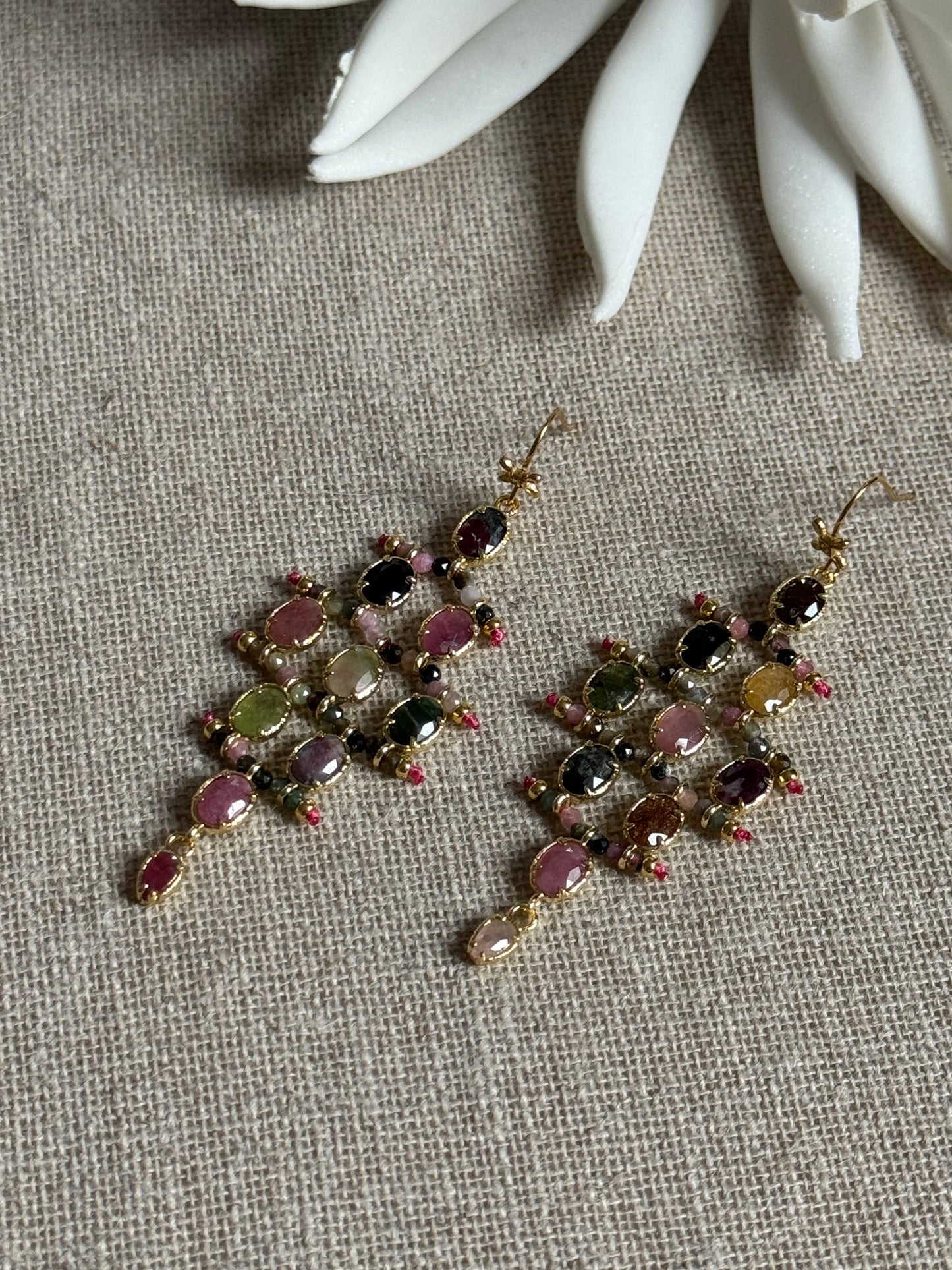 Boucles d'oreilles Matilda tourmalines