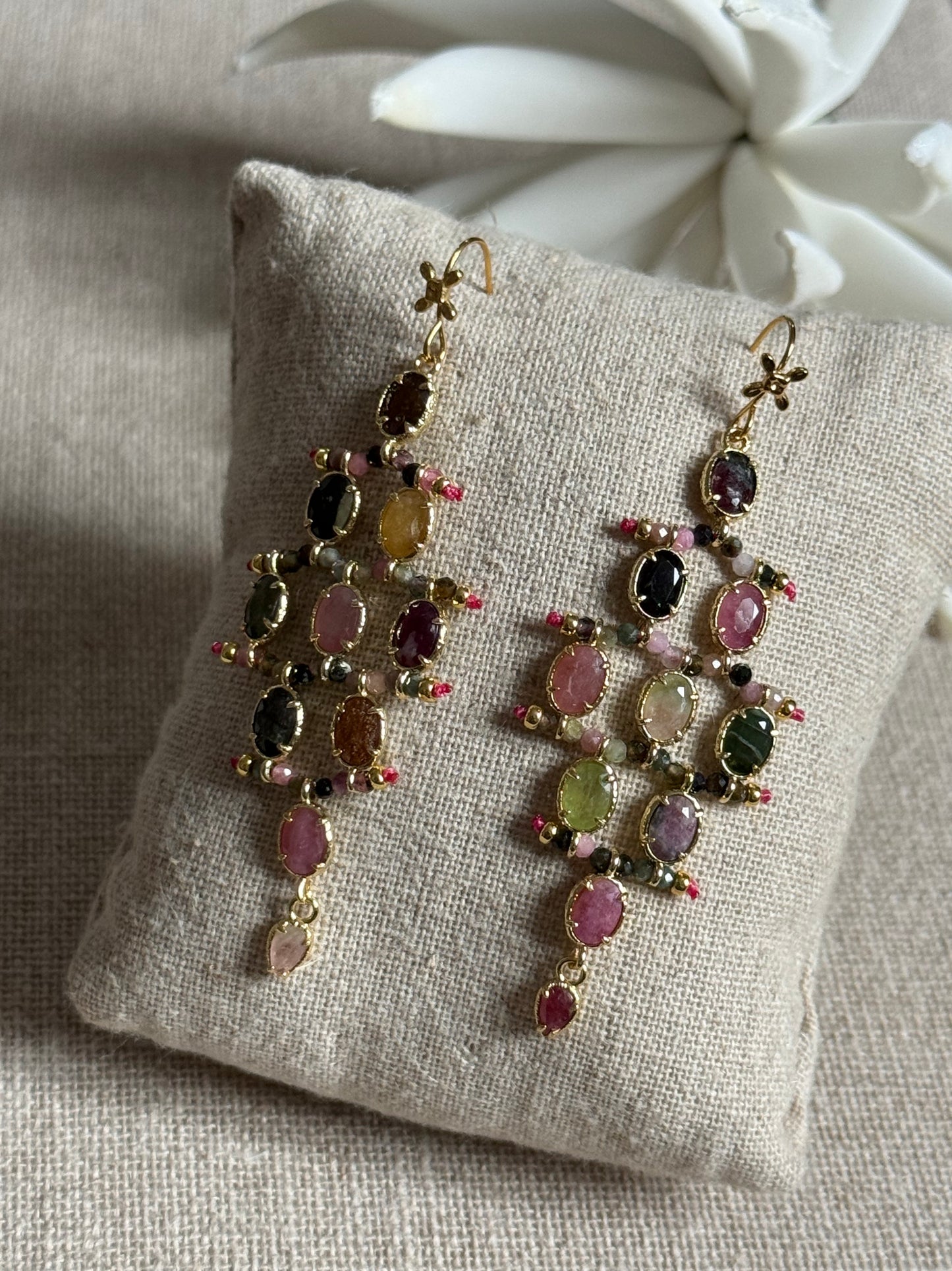 Boucles d'oreilles Matilda tourmalines