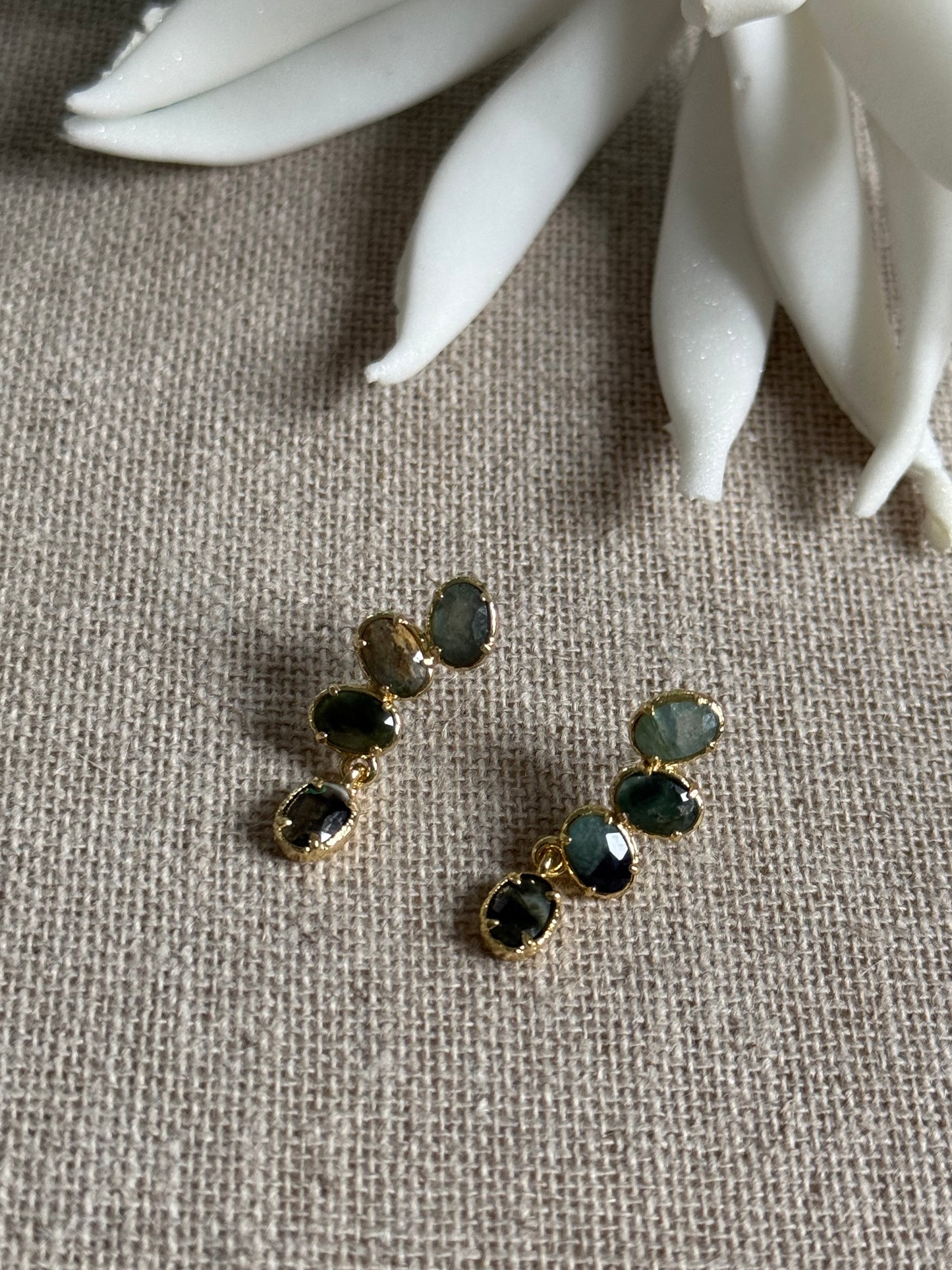 Boucles d'oreilles Monica tourmalines vertes