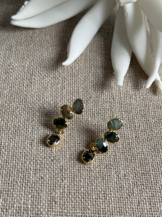 Boucles d'oreilles Monica tourmalines vertes