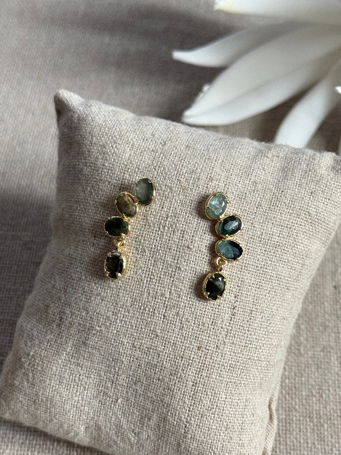 Boucles d'oreilles Monica tourmalines vertes