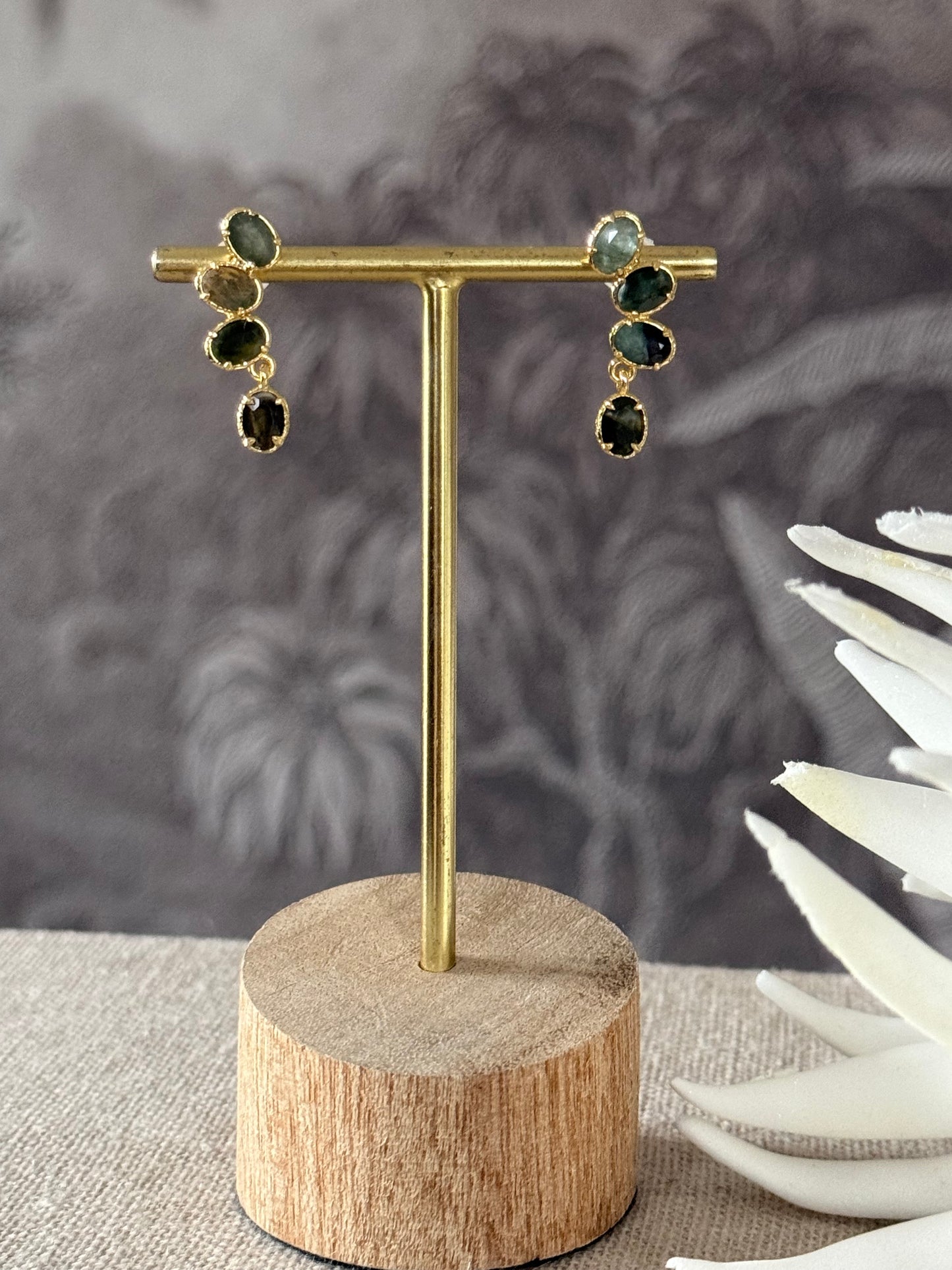 Boucles d'oreilles Monica tourmalines vertes