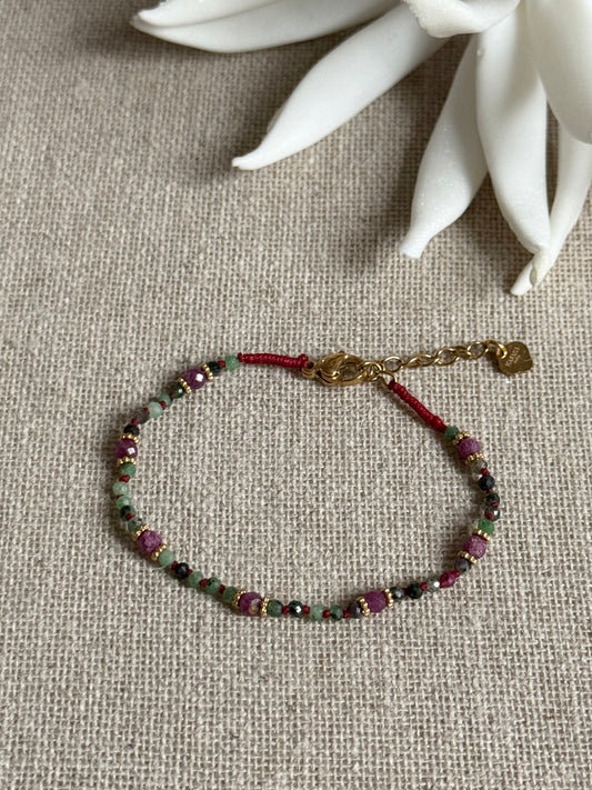 Bracelet Roxane rubis zoïsites