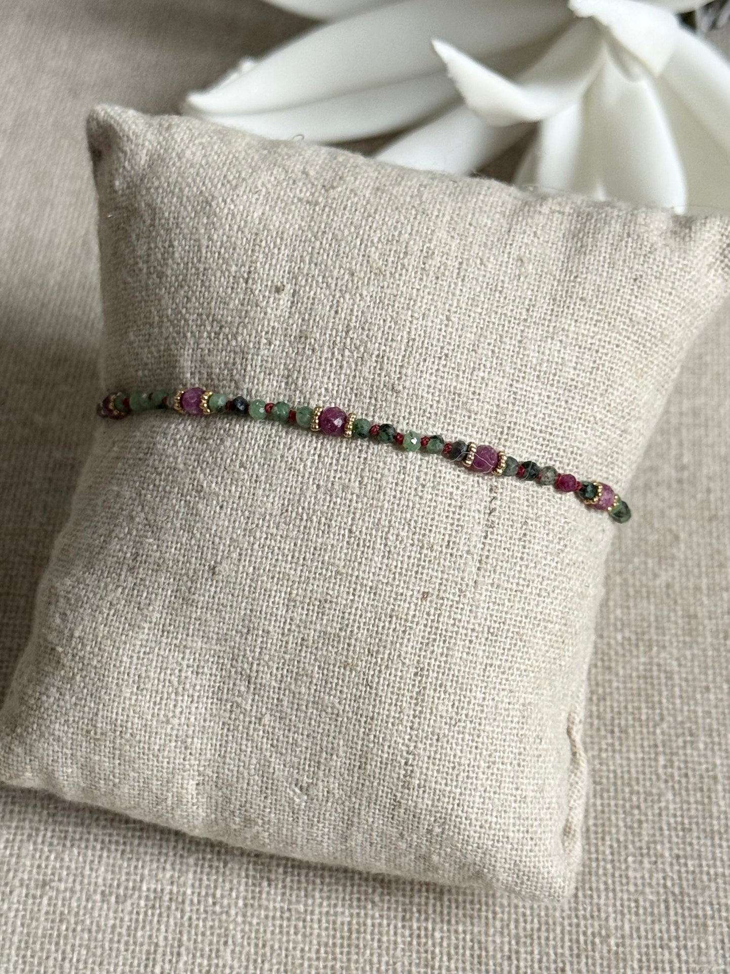 Bracelet Roxane rubis zoïsites