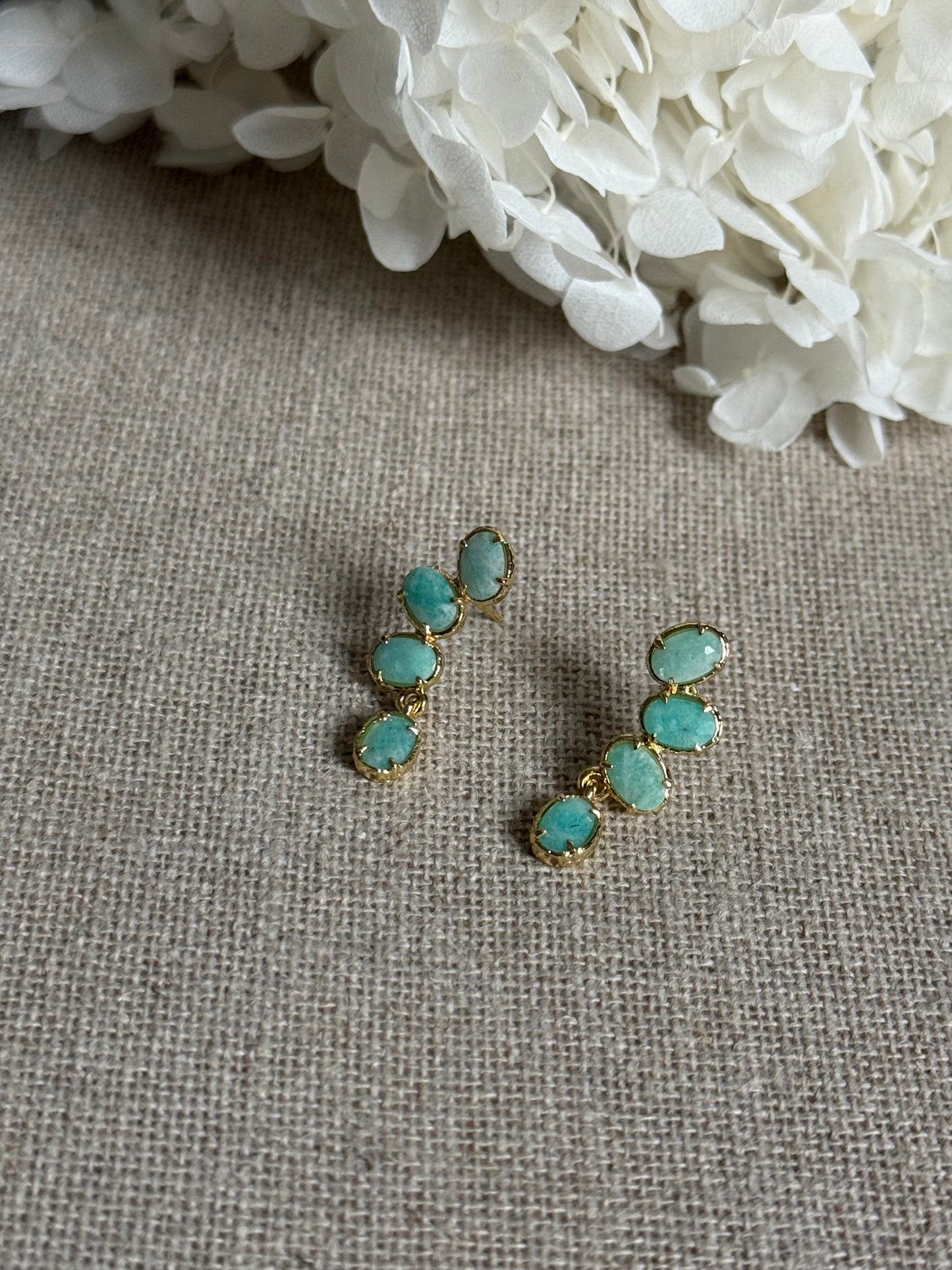 Boucles d'oreilles Monica amazonites