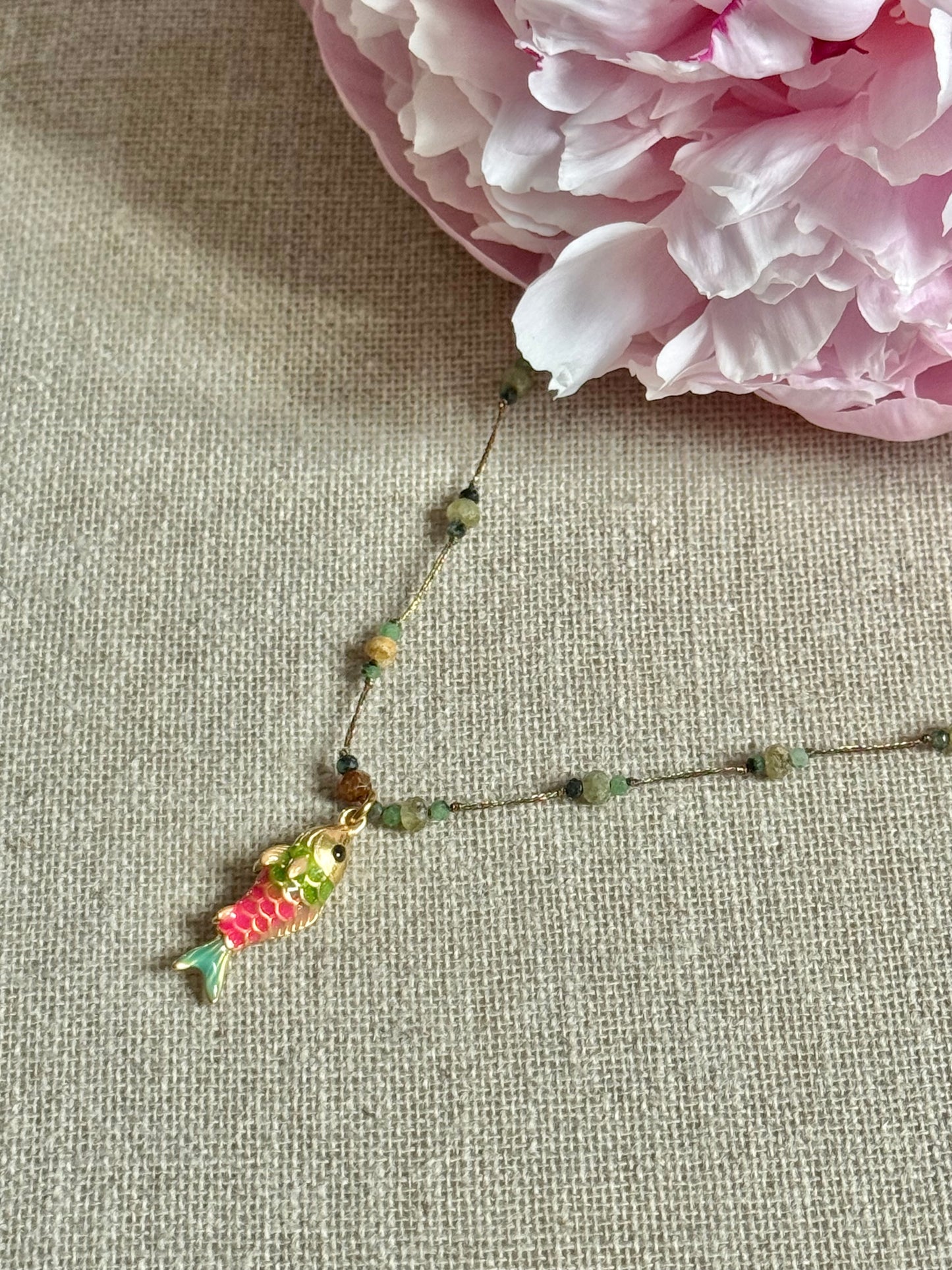 Collier Valentine rose