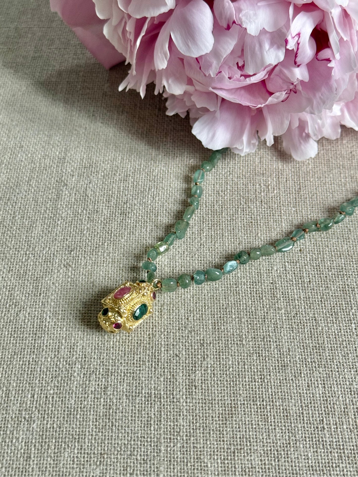 Collier Cléa préhnite